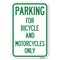 Signmission Parking for Bicycles and Motorcycles Only Heavy-Gauge Aluminum Sign, 12" x 18", A-1218-23448 A-1218-23448 - alternate 1